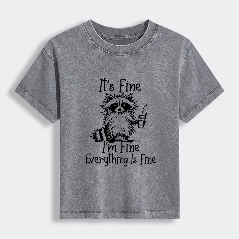 Tokyo-Tiger Raccoon Fine Meme Women's Washed T-shirt