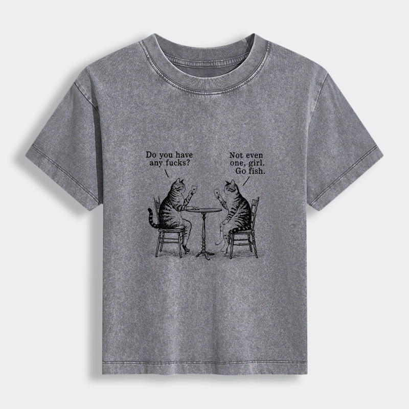 Tokyo-Tiger Cat Poker Night Women's Washed T-shirt