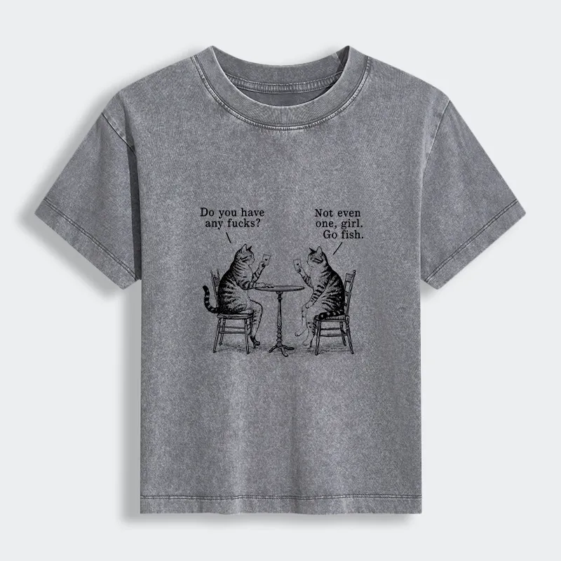 Tokyo-Tiger Cat Poker Night Women's Washed T-shirt