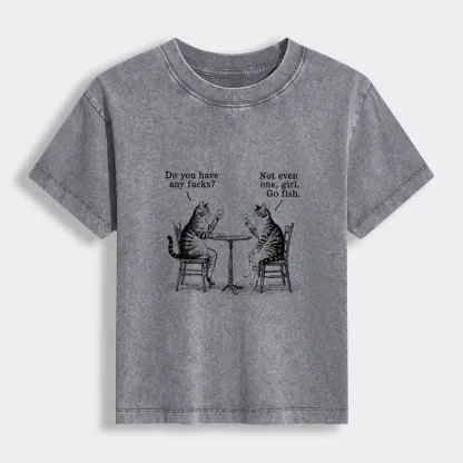 Tokyo-Tiger Cat Poker Night Women's Washed T-shirt