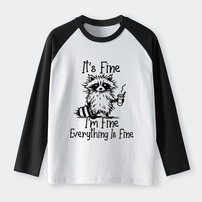 Tokyo-Tiger Raccoon Fine Meme Raglan Long Sleeve T-shirt