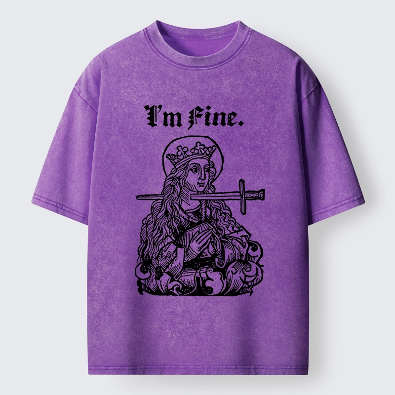 Tokyo-Tiger Medieval Lady Im Fine Vibe Washed T-Shirt