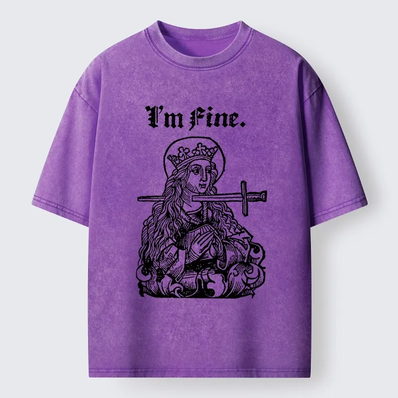 Tokyo-Tiger Medieval Lady Im Fine Vibe Washed T-Shirt