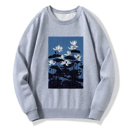 Tokyo-Tiger Blue Lotus Japanese Art Classic Sweatshirt
