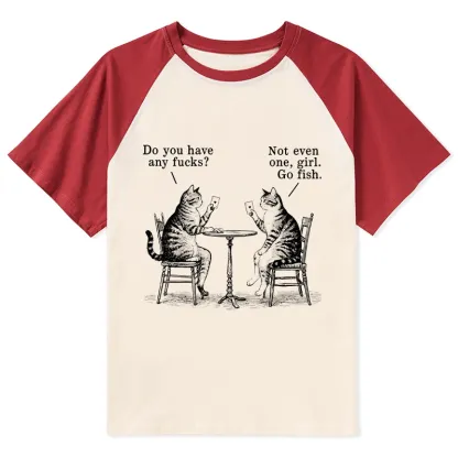 Tokyo-Tiger Cat Poker Night Raglan T-shirt
