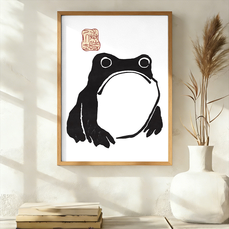 Tokyo-Tiger Matsumoto Hoji Woodblock Print Frog Wall Art Poster