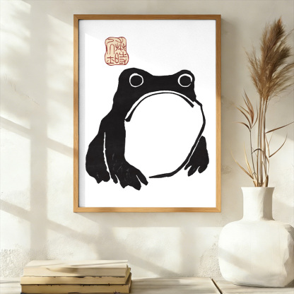 Tokyo-Tiger Matsumoto Hoji Woodblock Print Frog Wall Art Poster