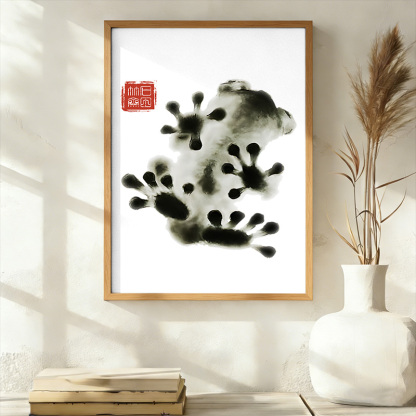 Tokyo-Tiger Ink Painting Frog Wall Art Poster