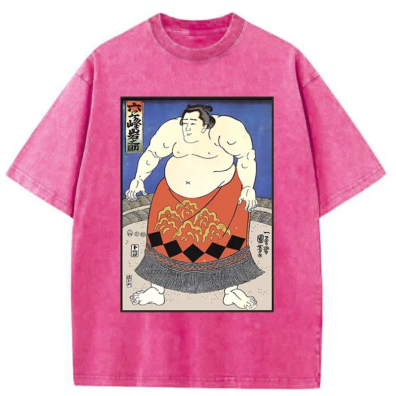 Tokyo-Tiger Retro Sumo Wrestler Washed T-Shirt