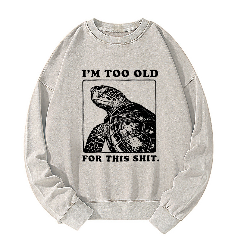 Tokyo-Tiger Turtle I Quit Meme Energy Washed Sweatshirt