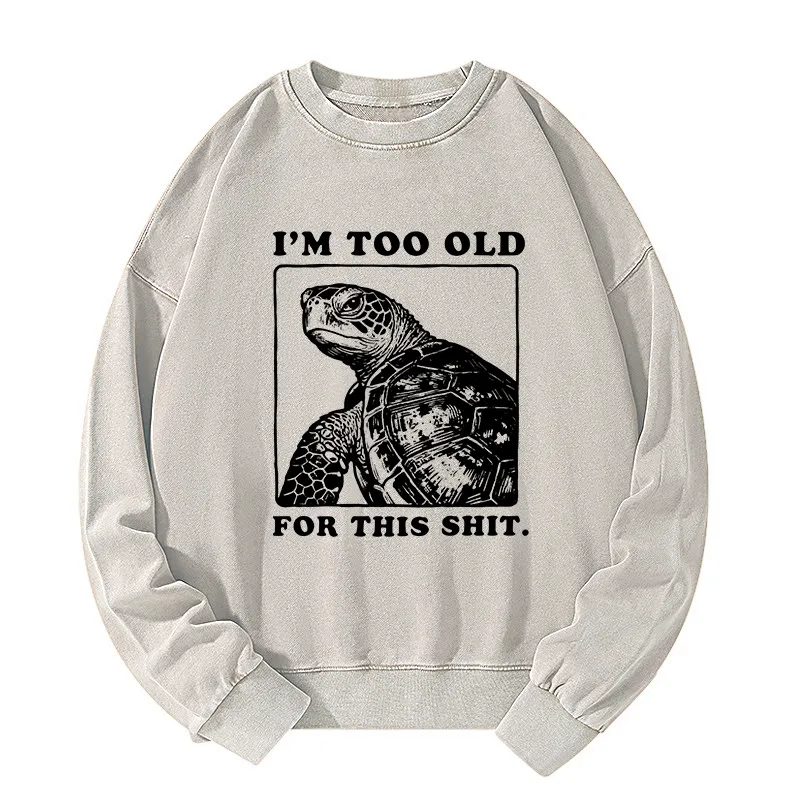 Tokyo-Tiger Turtle I Quit Meme Energy Washed Sweatshirt Sale