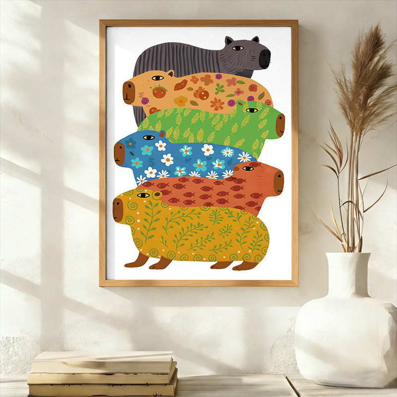 Tokyo-Tiger Colorful Capybaras Wall Art Poster