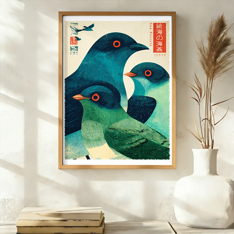 Tokyo-Tiger Petrels Of The Painted Sea Wall Art Poster