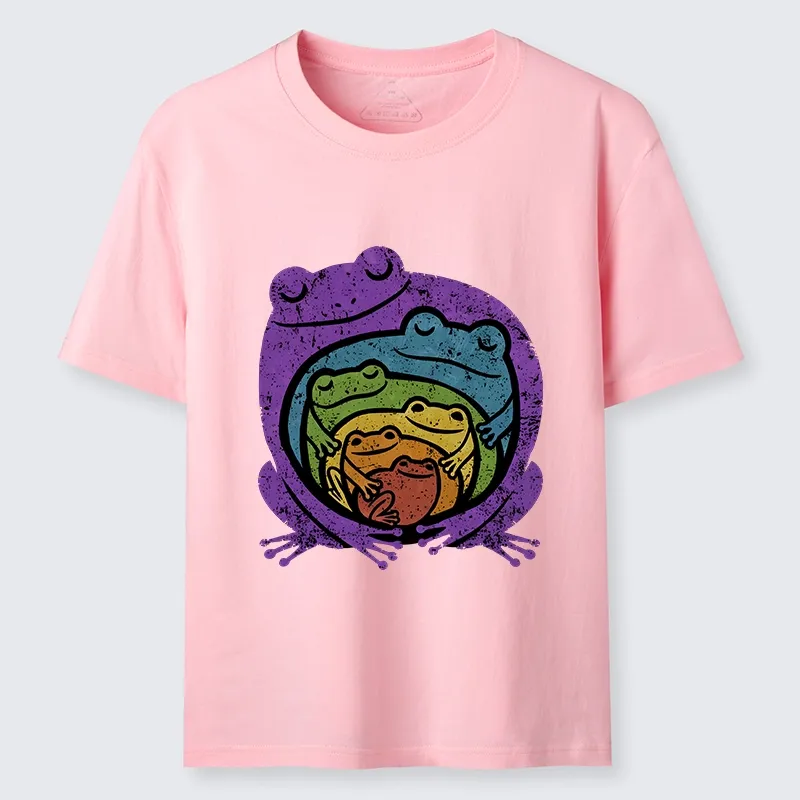 Tokyo-Tiger Rainbow Frogs Hugging Classic T-Shirt