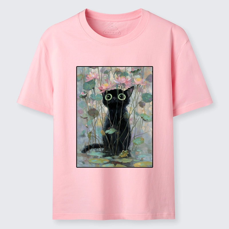 Tokyo-Tiger Black Cat In The Lotus Pond Classic T-Shirt