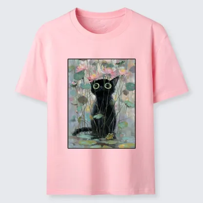Tokyo-Tiger Black Cat In The Lotus Pond Classic T-Shirt