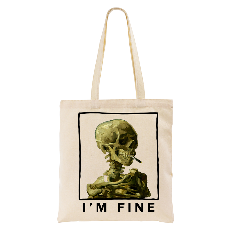 Tokyo-Tiger Skeleton Says Im Fine Tote Bag