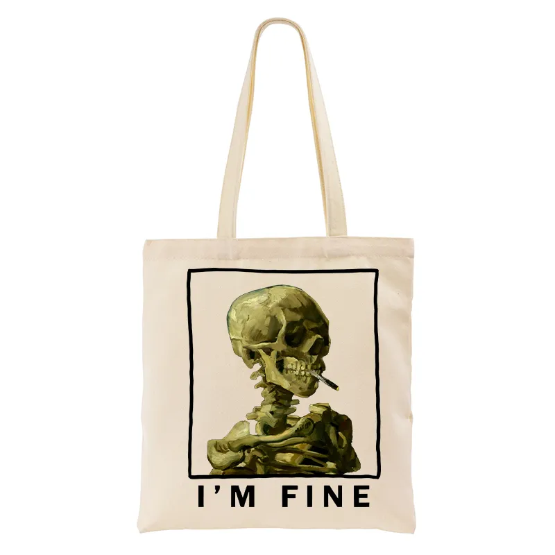 Tokyo-Tiger Skeleton Says Im Fine Tote Bag Sale