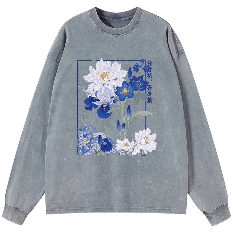 Tokyo-Tiger Blossoms Of The Firmament Washed Long Sleeve T-Shirt