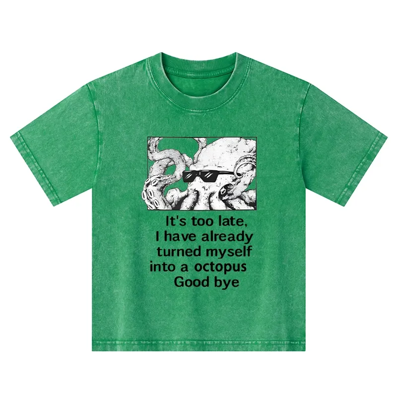 Tokyo-Tiger Octopus Meme I Disappeared Completely Kids Washed T-Shirt
