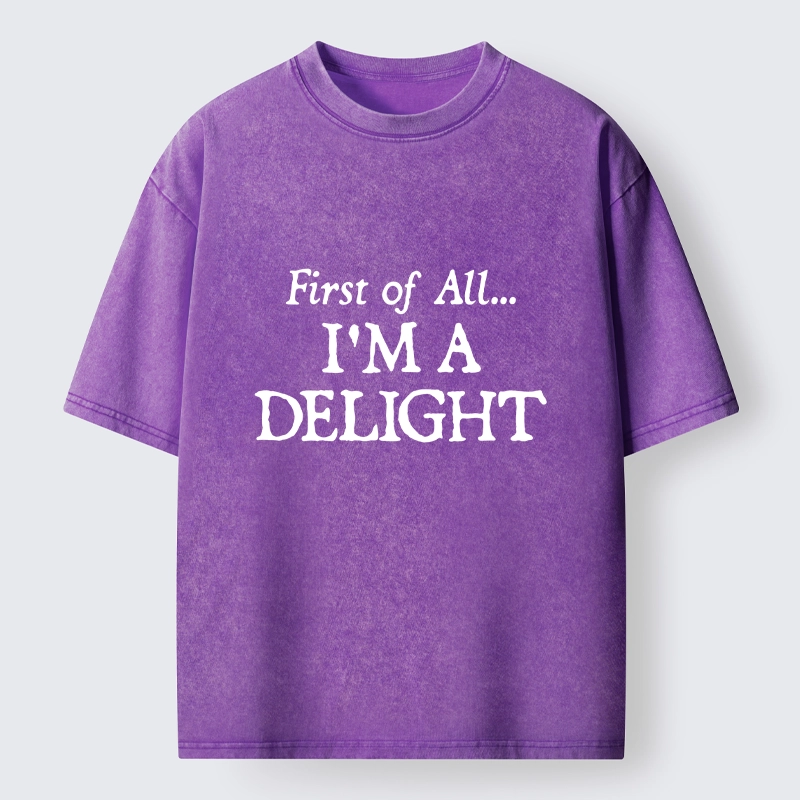 Tokyo-Tiger Attitude Delight Text Meme Washed T-Shirt