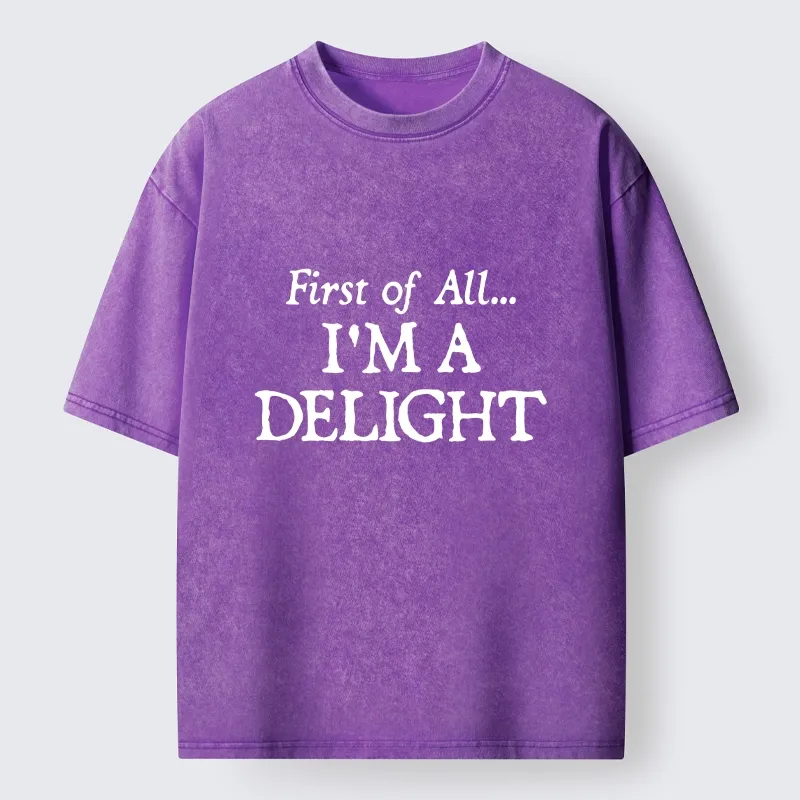 Tokyo-Tiger Attitude Delight Text Meme Washed T-Shirt