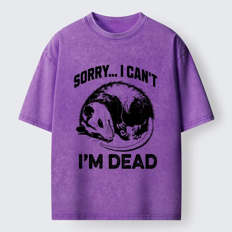 Tokyo-Tiger Funny Opossum Playing Dead Washed T-Shirt