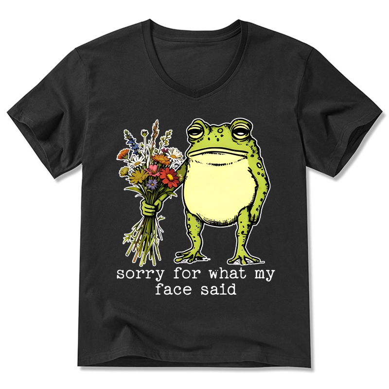 Tokyo-Tiger Frog Sorry Mode Activated V-Neck Classic T-Shirt