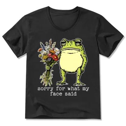 Tokyo-Tiger Frog Sorry Mode Activated V-Neck Classic T-Shirt