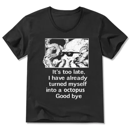 Tokyo-Tiger Octopus Meme I Disappeared Completely V-Neck Classic T-Shirt