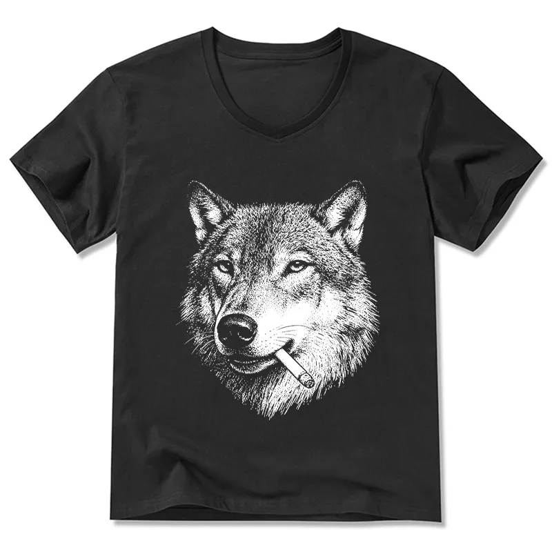 Tokyo-Tiger Cool Wolf Meme Bad Decisions Pending V-Neck Classic T-Shirt Sale