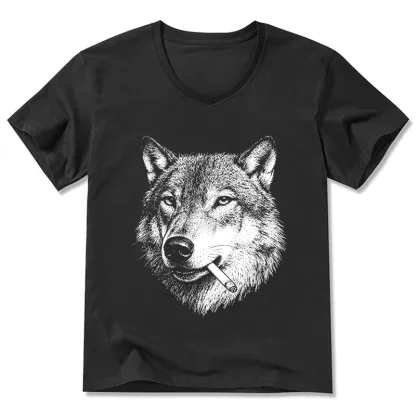 Tokyo-Tiger Cool Wolf Meme Bad Decisions Pending V-Neck Classic T-Shirt