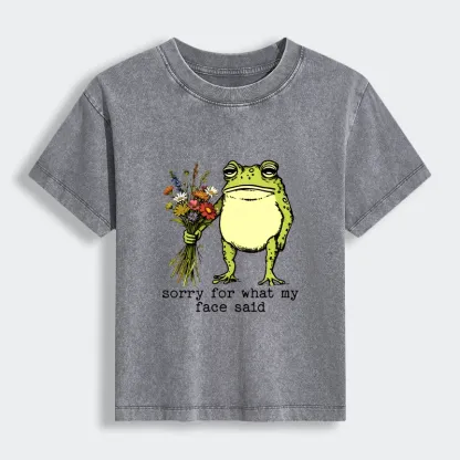Tokyo-Tiger Frog Sorry Mode Activated Women's Washed T-shirt