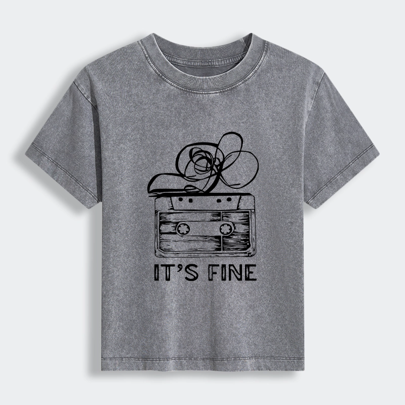 Tokyo-Tiger Cassette Fine Meme Women's Washed T-shirt