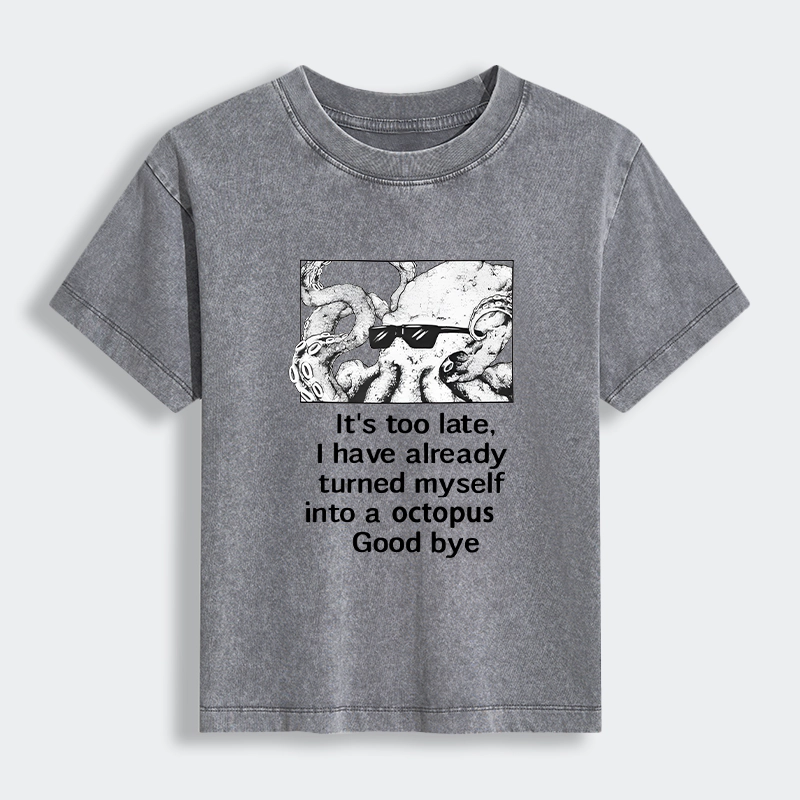 Tokyo-Tiger Octopus Meme I Disappeared Completely Women's Washed T-shirt