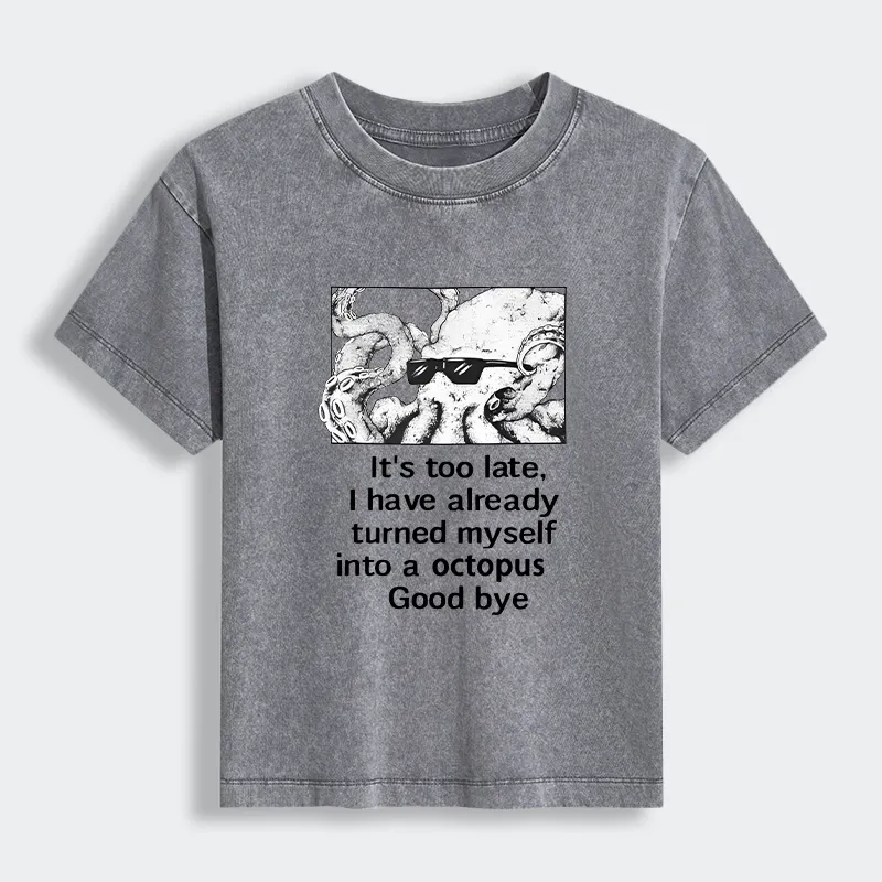 Tokyo-Tiger Octopus Meme I Disappeared Completely Women's Washed T-shirt