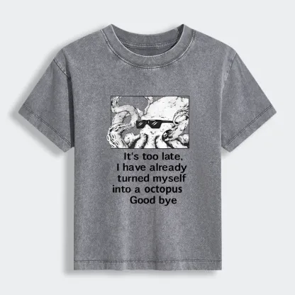 Tokyo-Tiger Octopus Meme I Disappeared Completely Women's Washed T-shirt