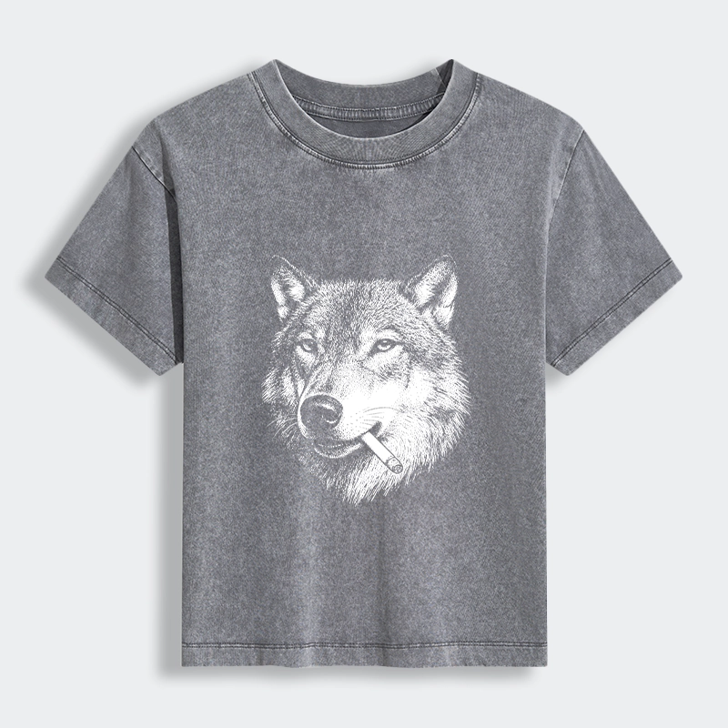 Tokyo-Tiger Cool Wolf Meme Bad Decisions Pending Women's Washed T-shirt