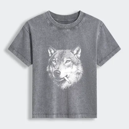Tokyo-Tiger Cool Wolf Meme Bad Decisions Pending Women's Washed T-shirt