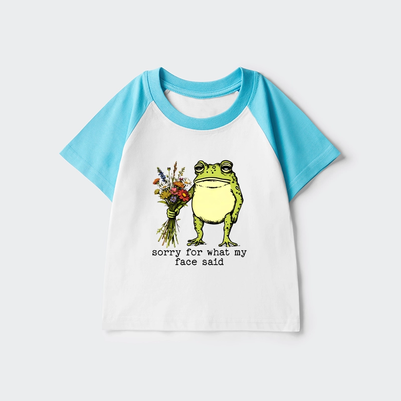 Tokyo-Tiger Frog Sorry Mode Activated Kids Raglan T-shirt