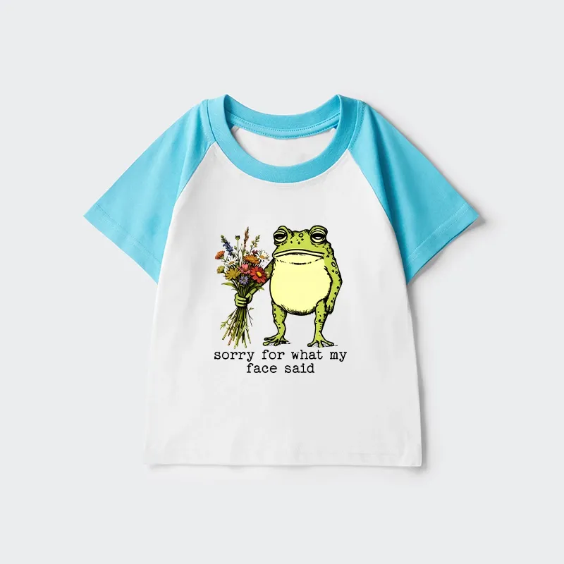 Tokyo-Tiger Frog Sorry Mode Activated Kids Raglan T-shirt