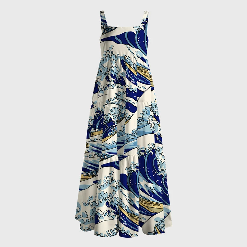 Tokyo-Tiger Japanese Great Wave Maxi Dress