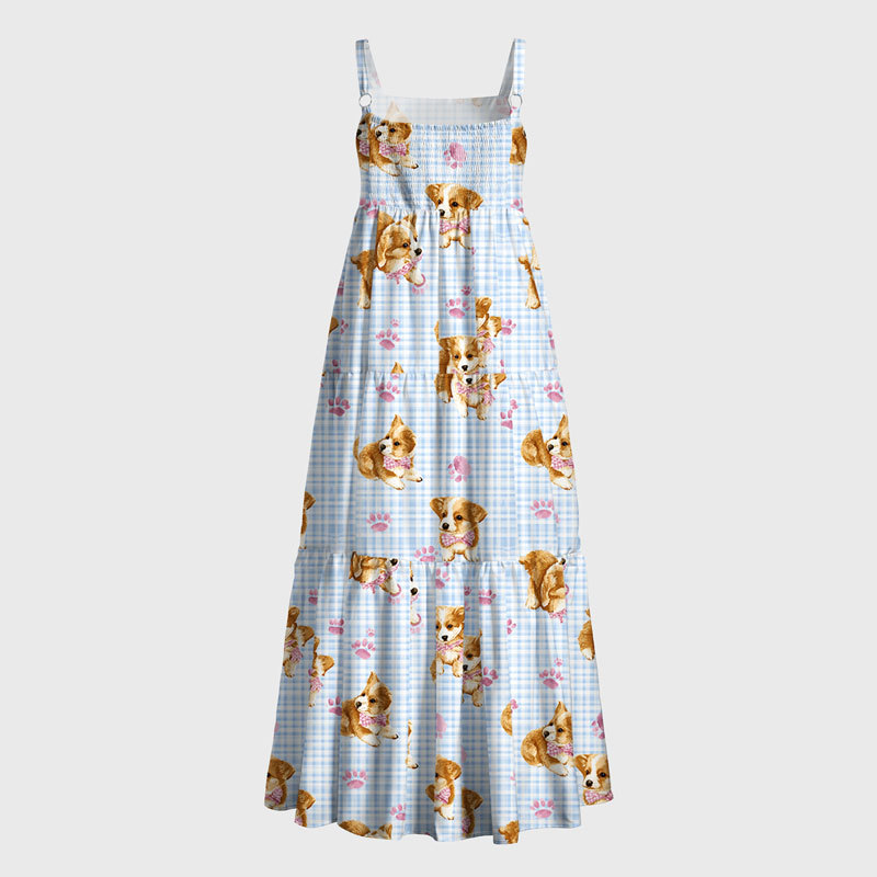 Tokyo-Tiger Paws and Corgi Cuties Maxi Dress