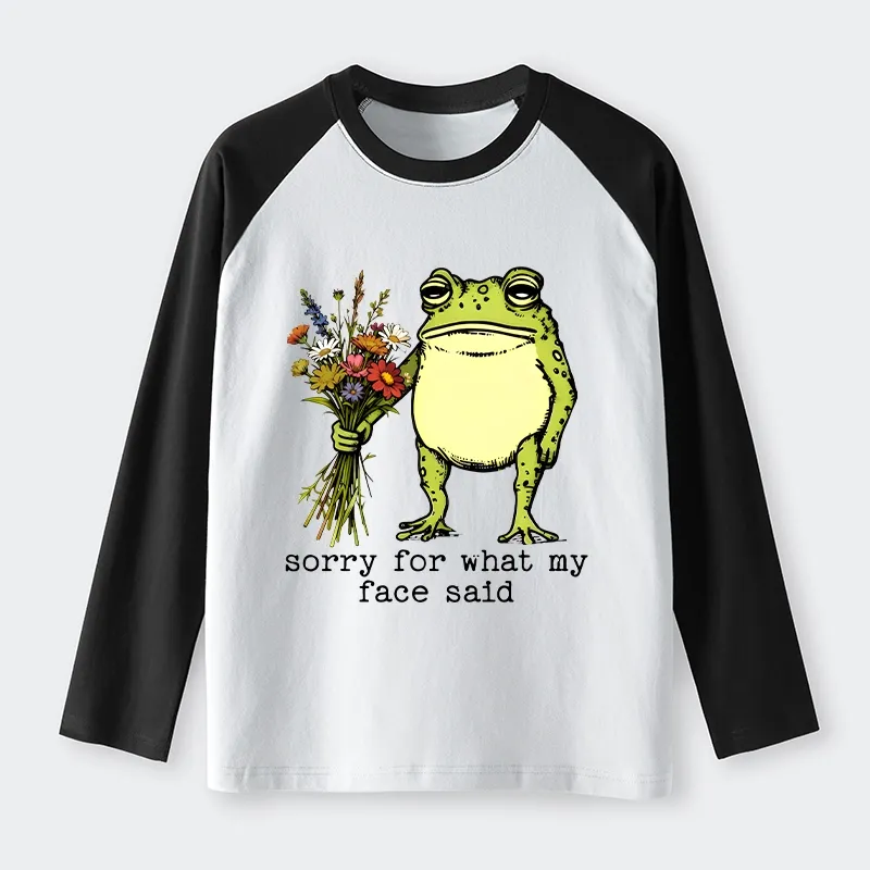Tokyo-Tiger Frog Sorry Mode Activated Raglan Long Sleeve T-shirt Sale