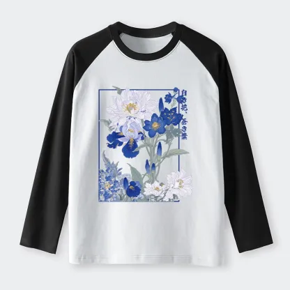 Tokyo-Tiger Blossoms Of The Firmament Raglan Long Sleeve T-shirt