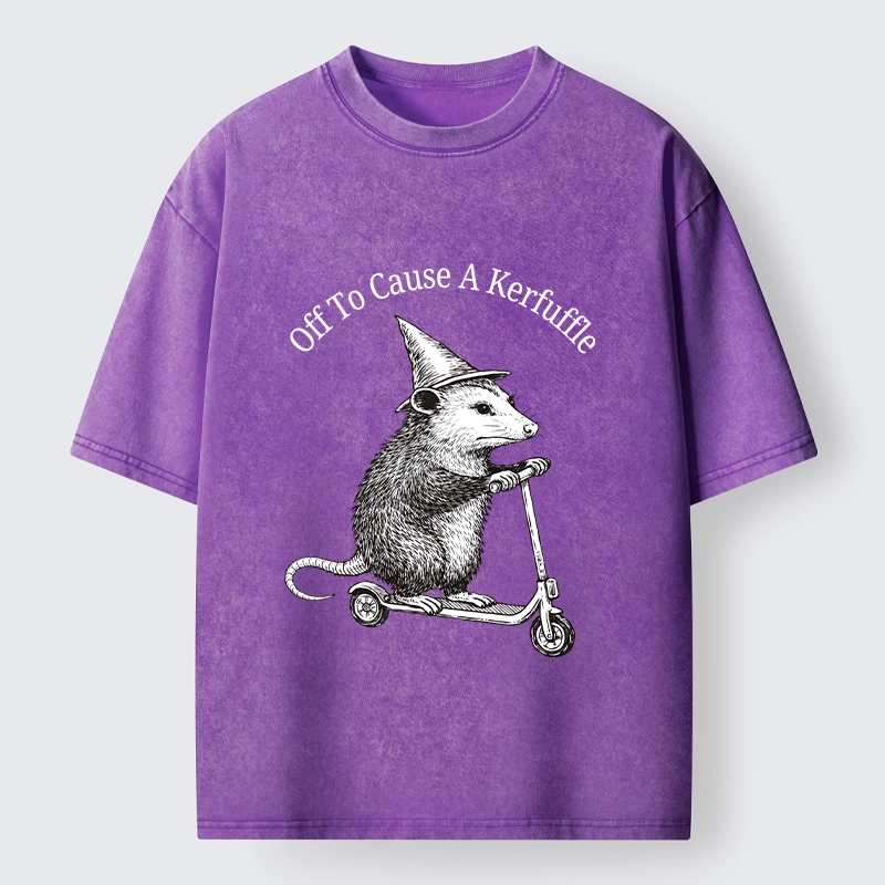 Tokyo-Tiger Opossum Meme With Witch Hat Washed T-Shirt