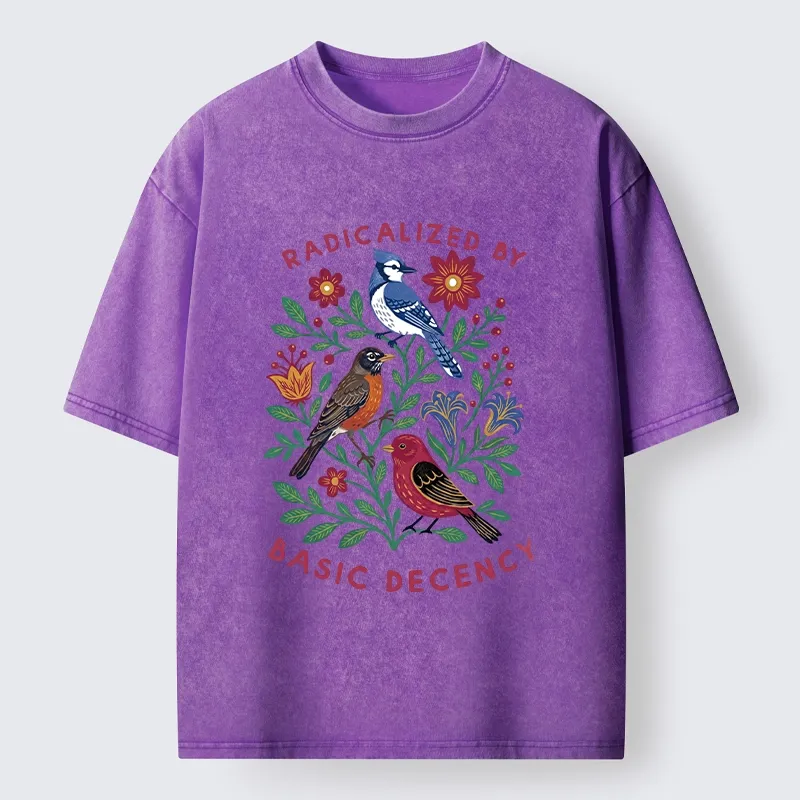 Tokyo-Tiger Birds Love Basic Decency Washed T-Shirt