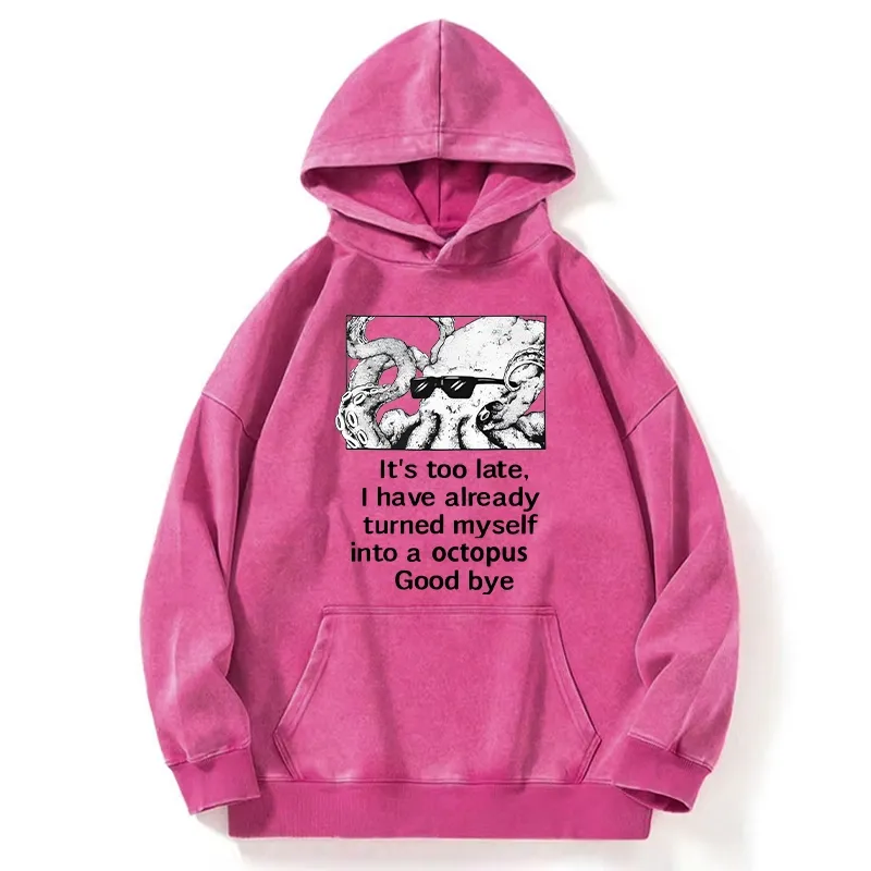 Tokyo-Tiger Octopus Meme I Disappeared Completely Washed Hoodie
