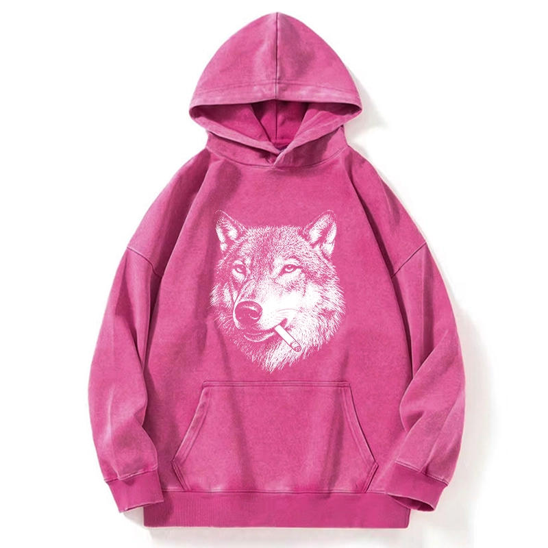 Tokyo-Tiger Cool Wolf Meme Bad Decisions Pending Washed Hoodie