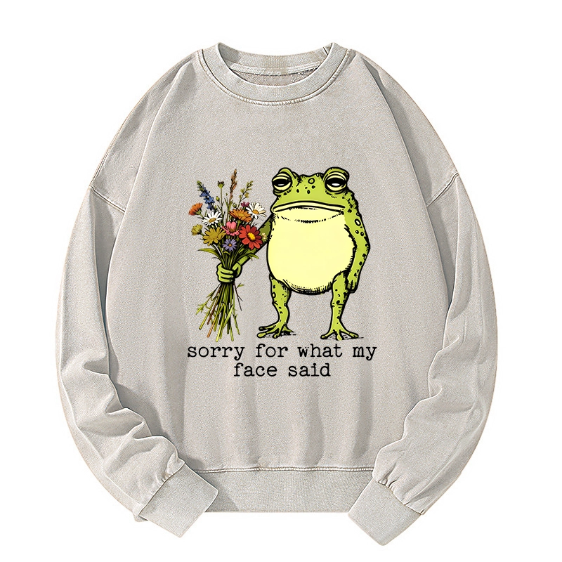 Tokyo-Tiger Frog Sorry Mode Activated Washed Sweatshirt